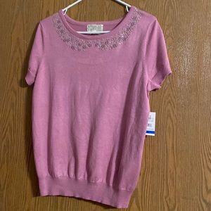 NWT Debbie Morgan size XL short sleeve sweater